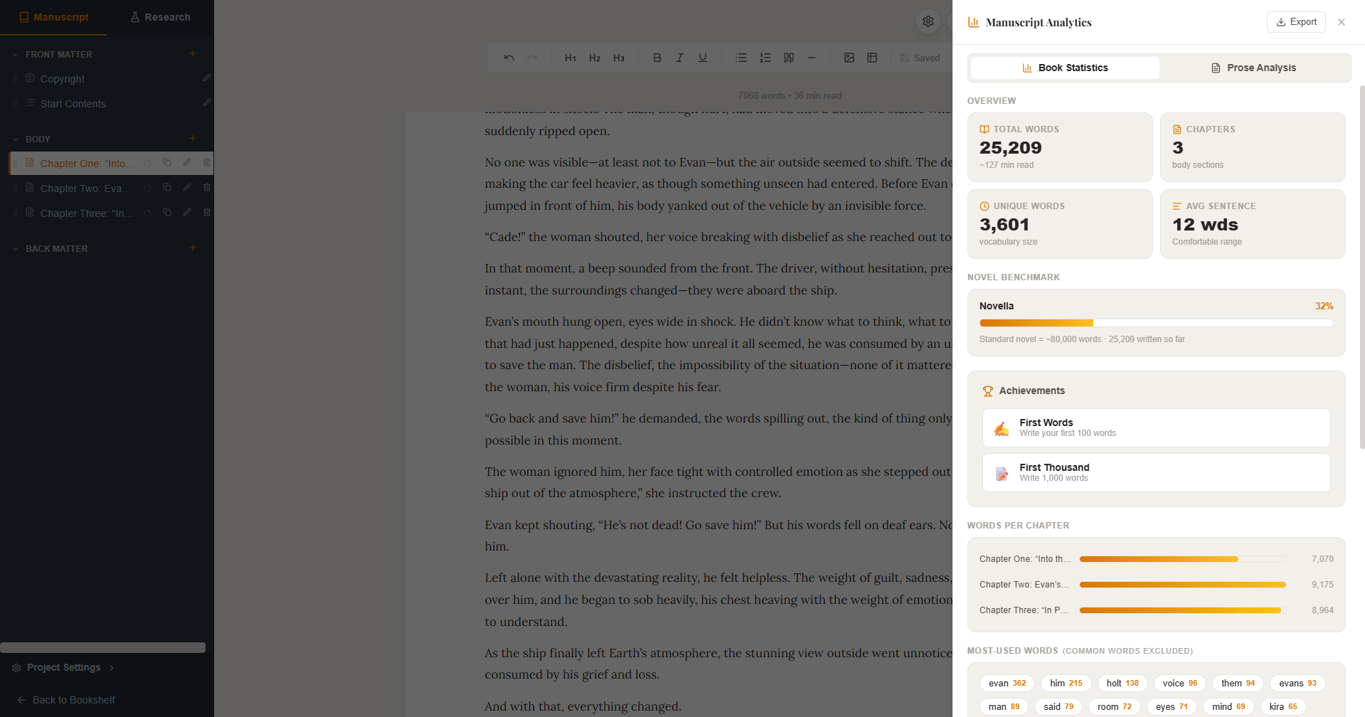 BookForge 2.0 Unified Analytics Drawer