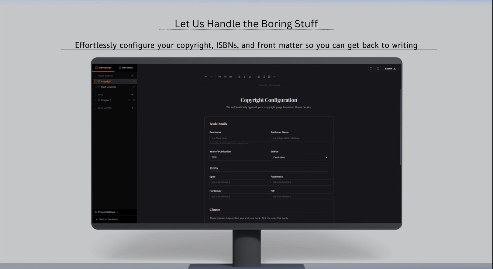 BookForge PDF Export View